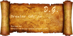 Drexler Géza névjegykártya