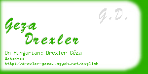 geza drexler business card